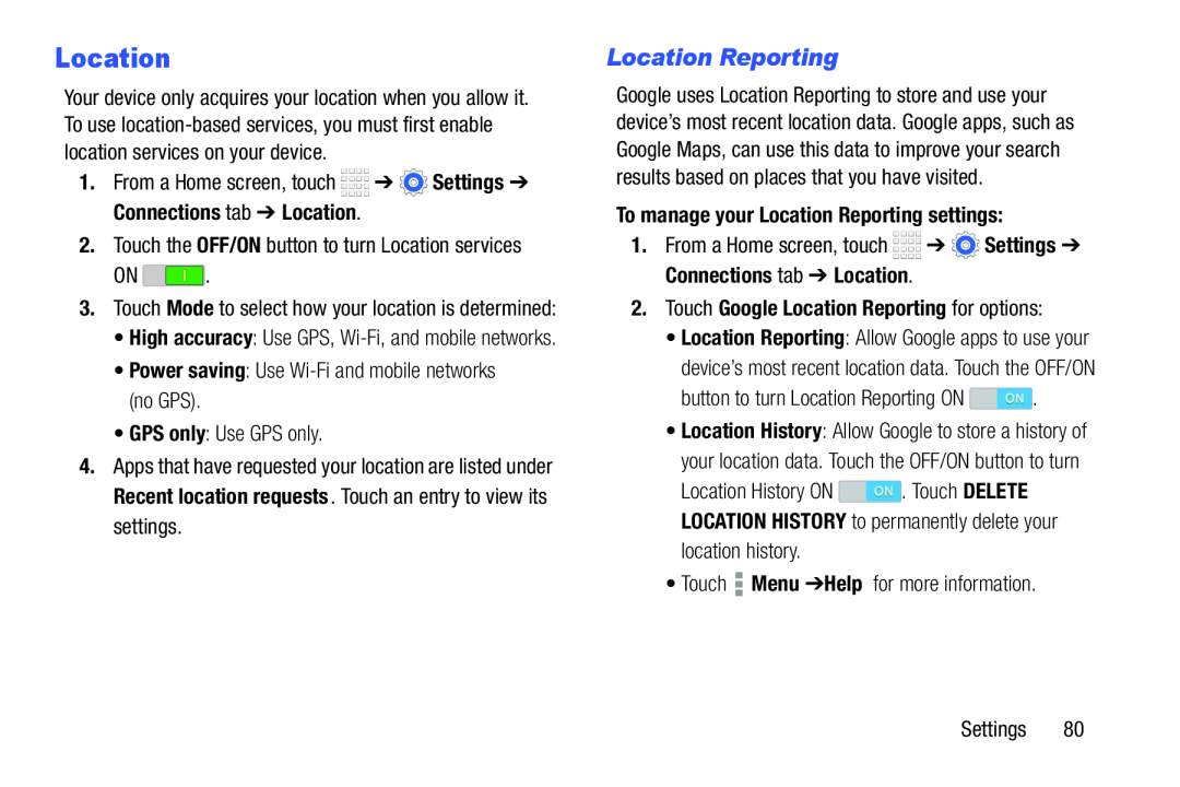 Location Galaxy Tab 4 7.0 Wi-Fi