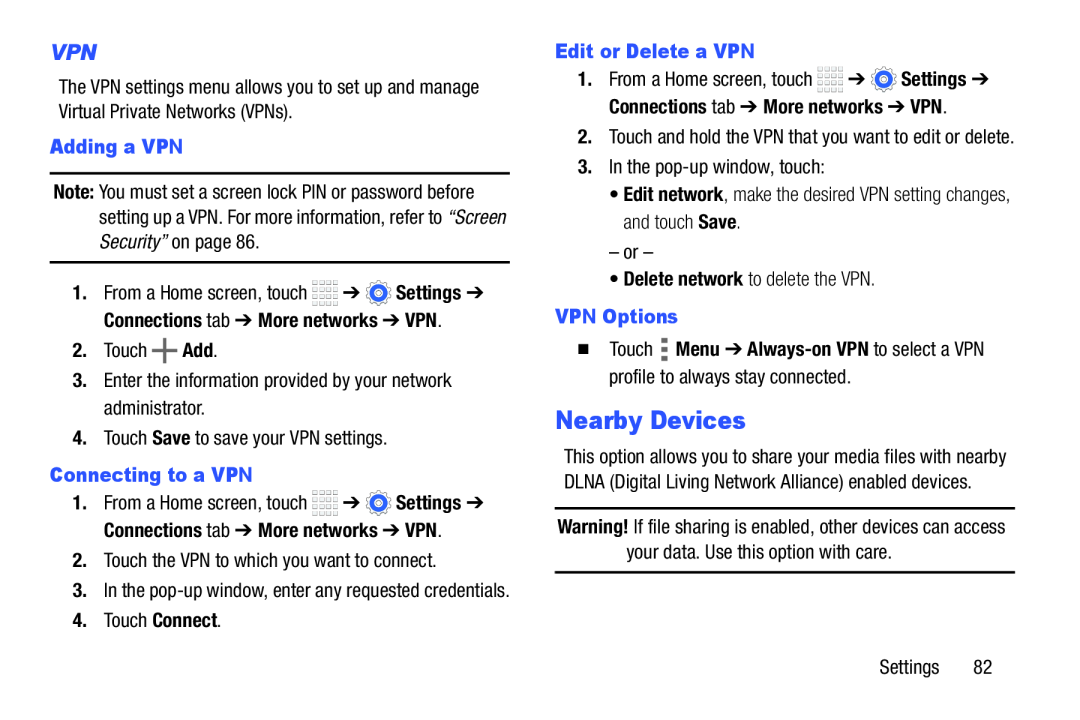 VPN Galaxy Tab 4 7.0 Wi-Fi