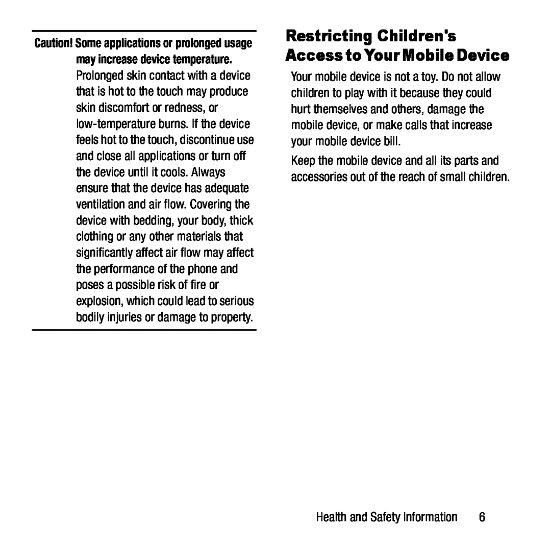 Restricting Children's Access to Your Mobile Device