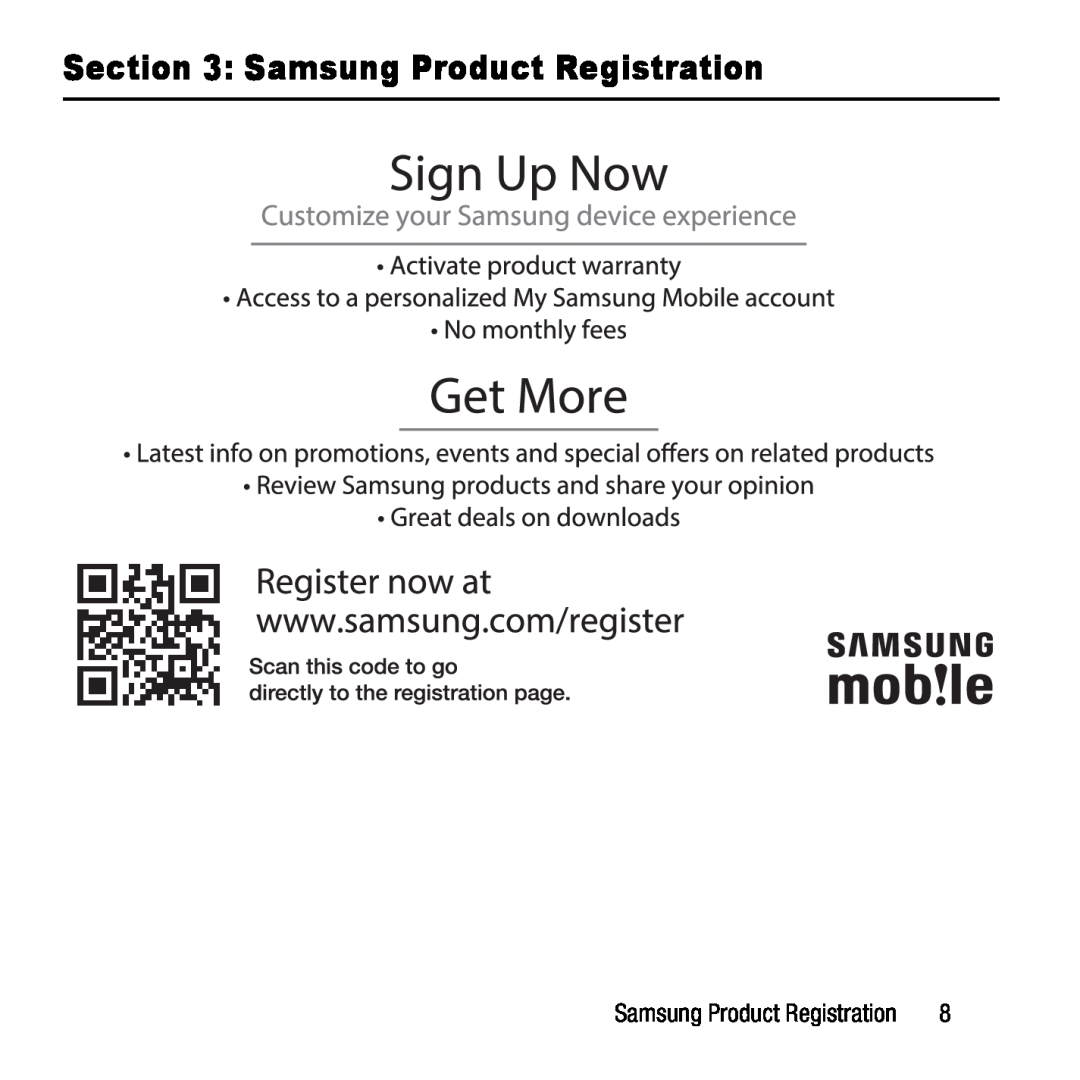 Section 3: Samsung Product Registration Galaxy Tab 4 10.1 AT&T