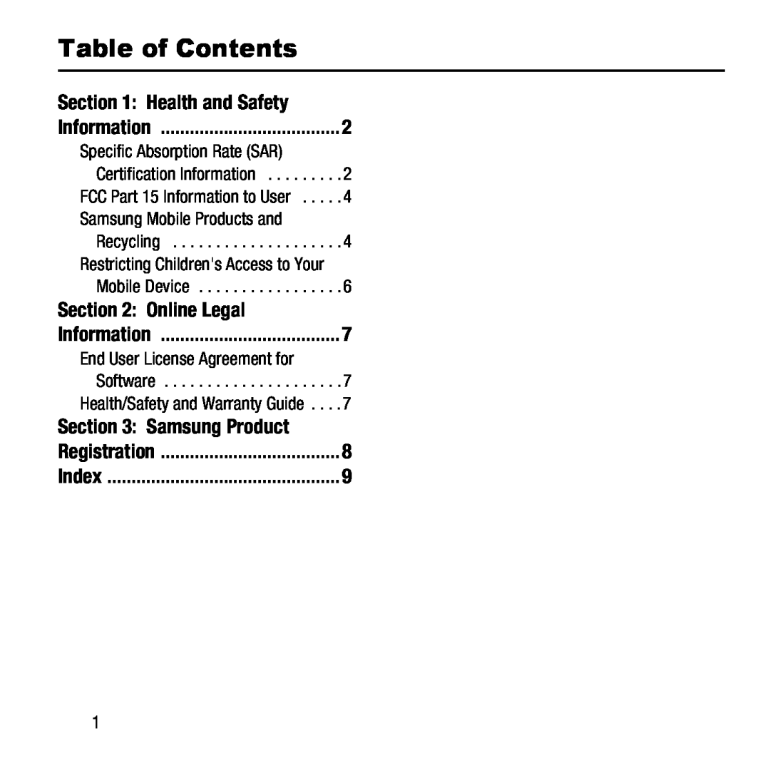 Table of Contents Galaxy Tab 4 10.1 AT&T