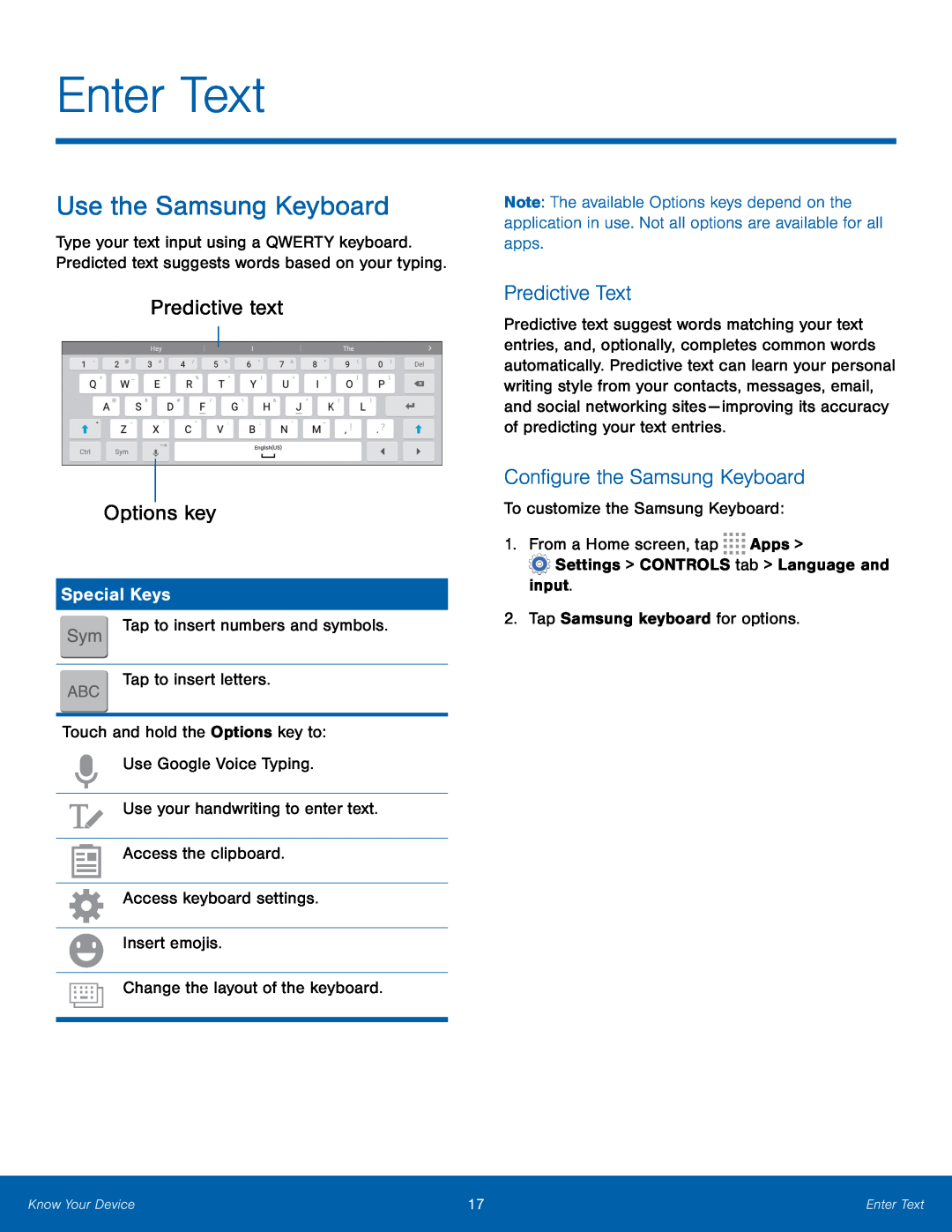 Special Keys Galaxy Tab 4 10.1 AT&T