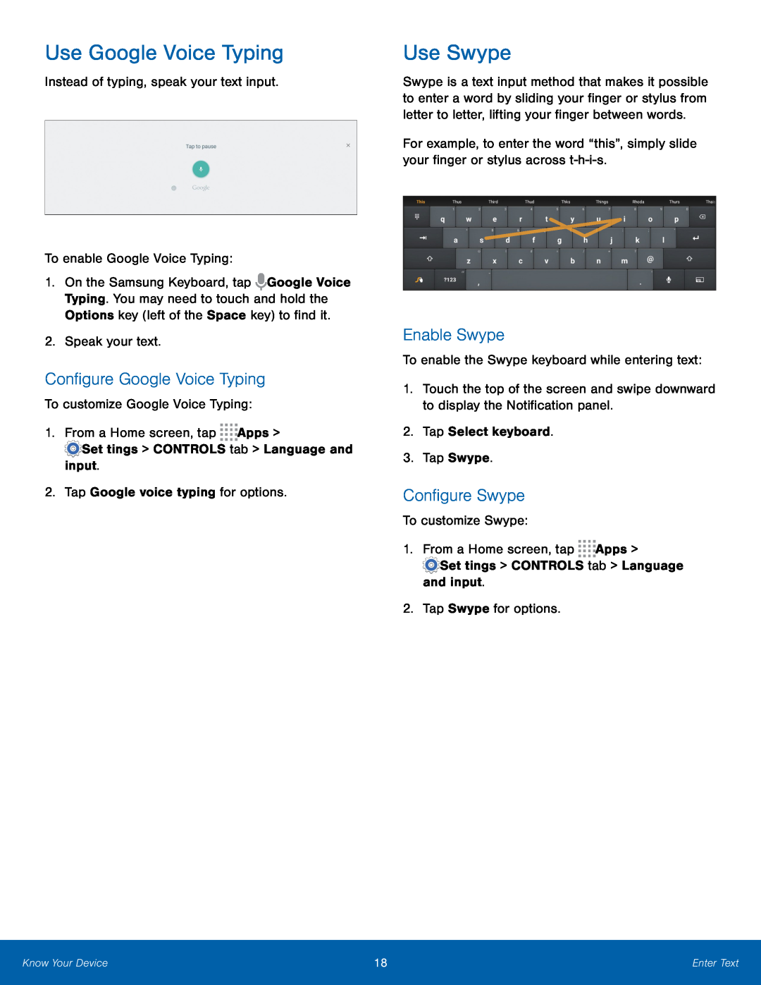 Configure Swype Galaxy Tab 4 10.1 AT&T