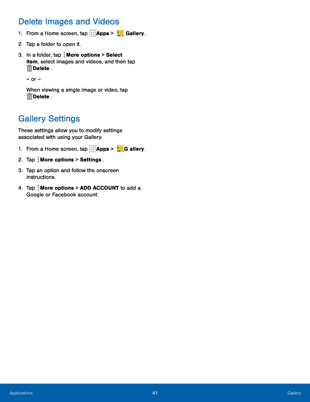 Gallery Settings Galaxy Tab 4 10.1 AT&T