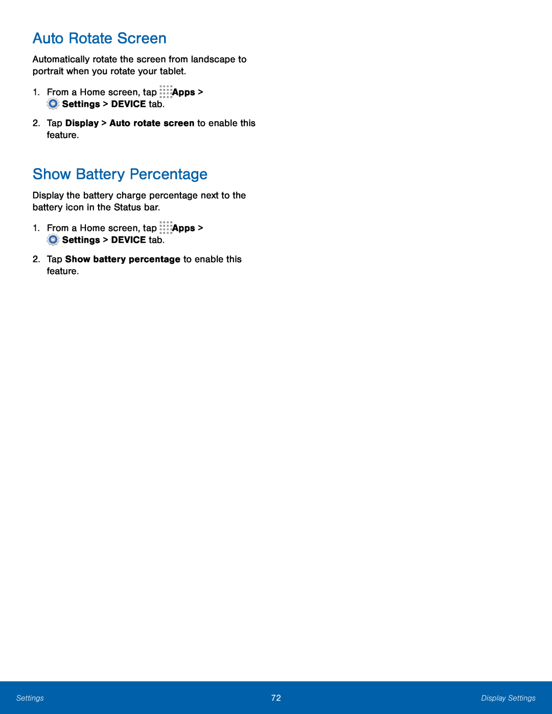 Show Battery Percentage Galaxy Tab 4 10.1 AT&T