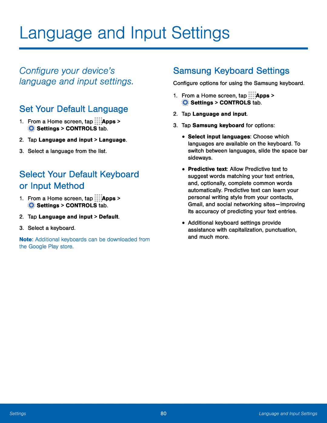 Select Your Default Keyboard or Input Method Galaxy Tab 4 10.1 AT&T