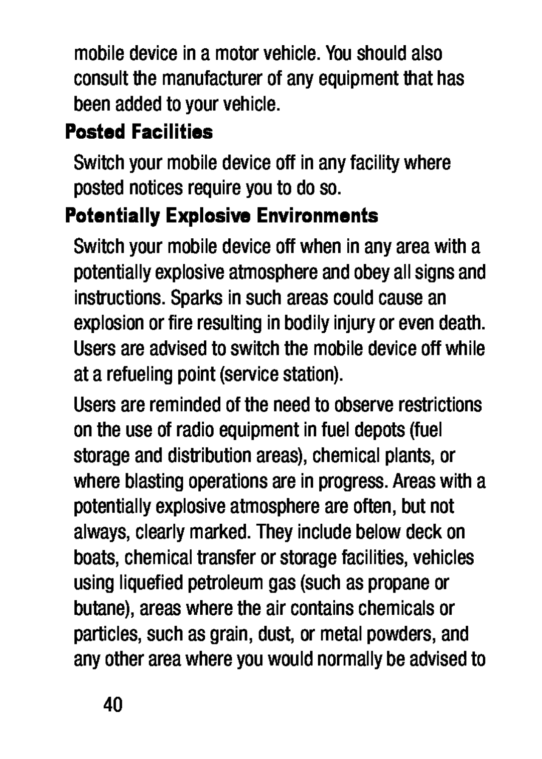 Posted Facilities Potentially Explosive Environments