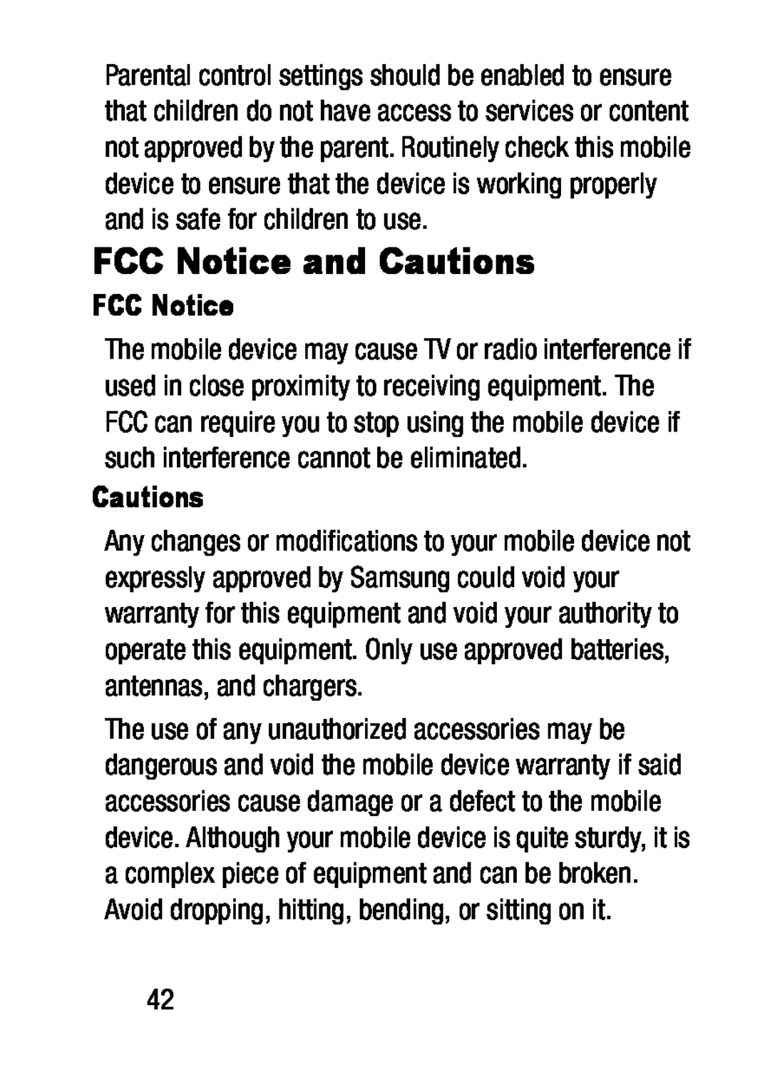 FCC Notice and Cautions