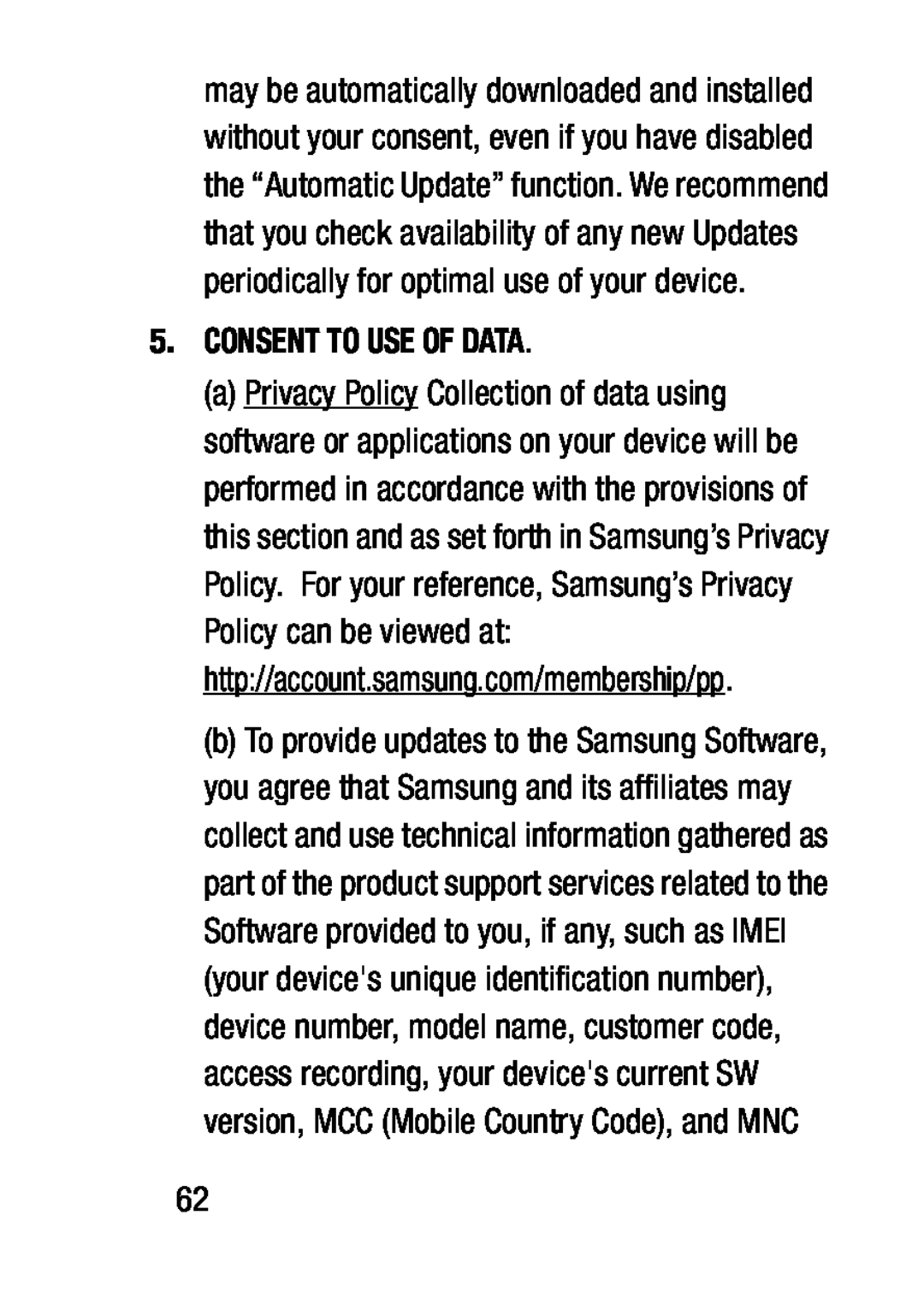 5.CONSENT TO USE OF DATA