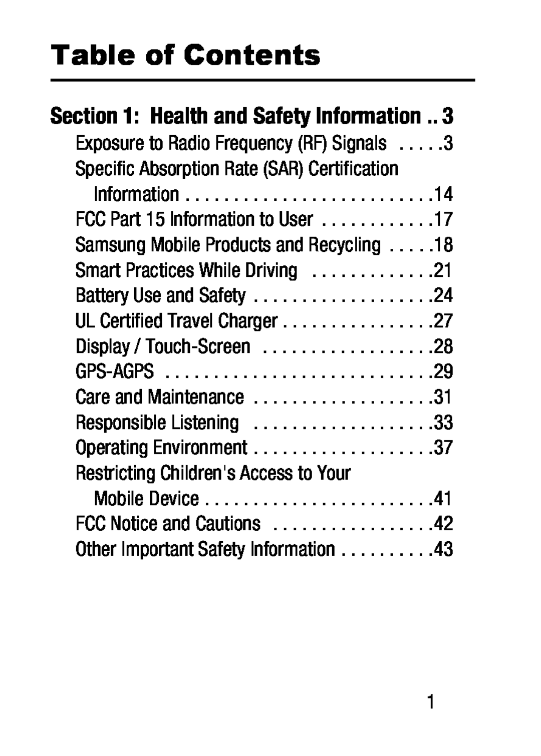 Section 1: Health and Safety Information Galaxy Tab 4 10.1 Verizon