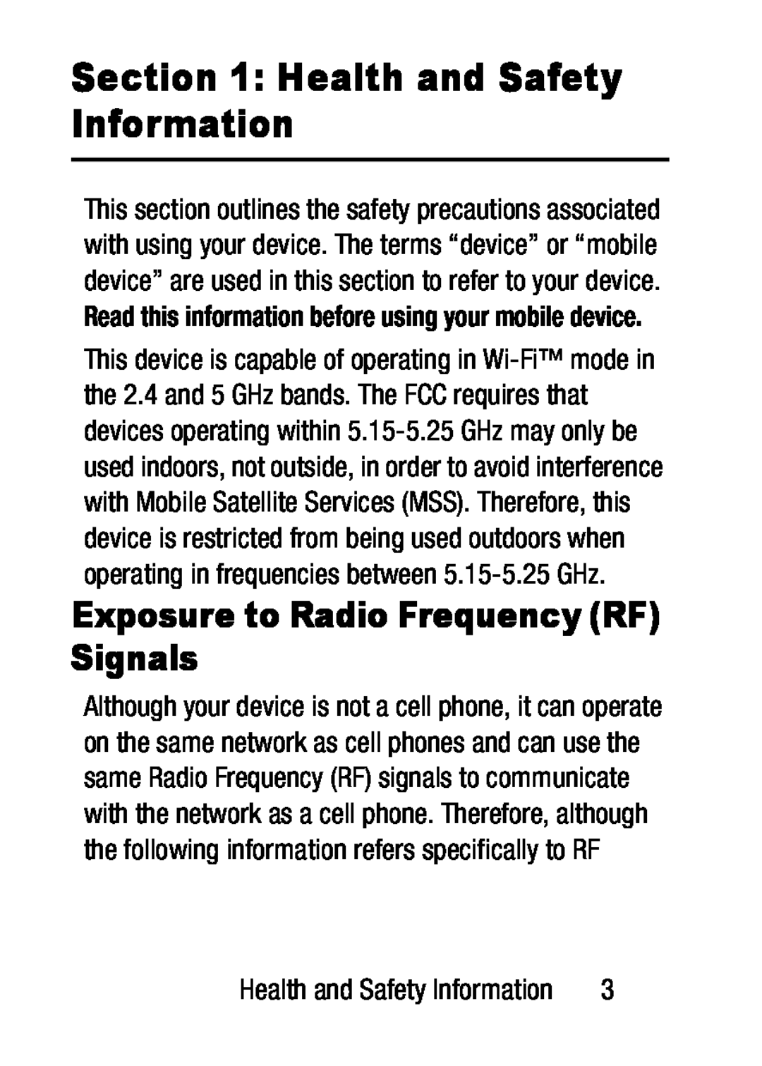Exposure to Radio Frequency (RF) Signals Galaxy Tab 4 10.1 Verizon