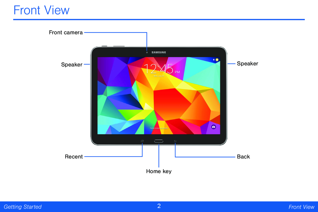 Front View Galaxy Tab 4 10.1 Verizon