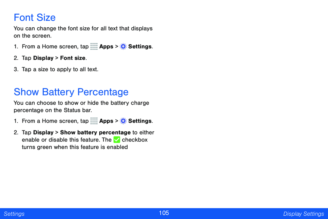 Show Battery Percentage Galaxy Tab 4 10.1 Verizon