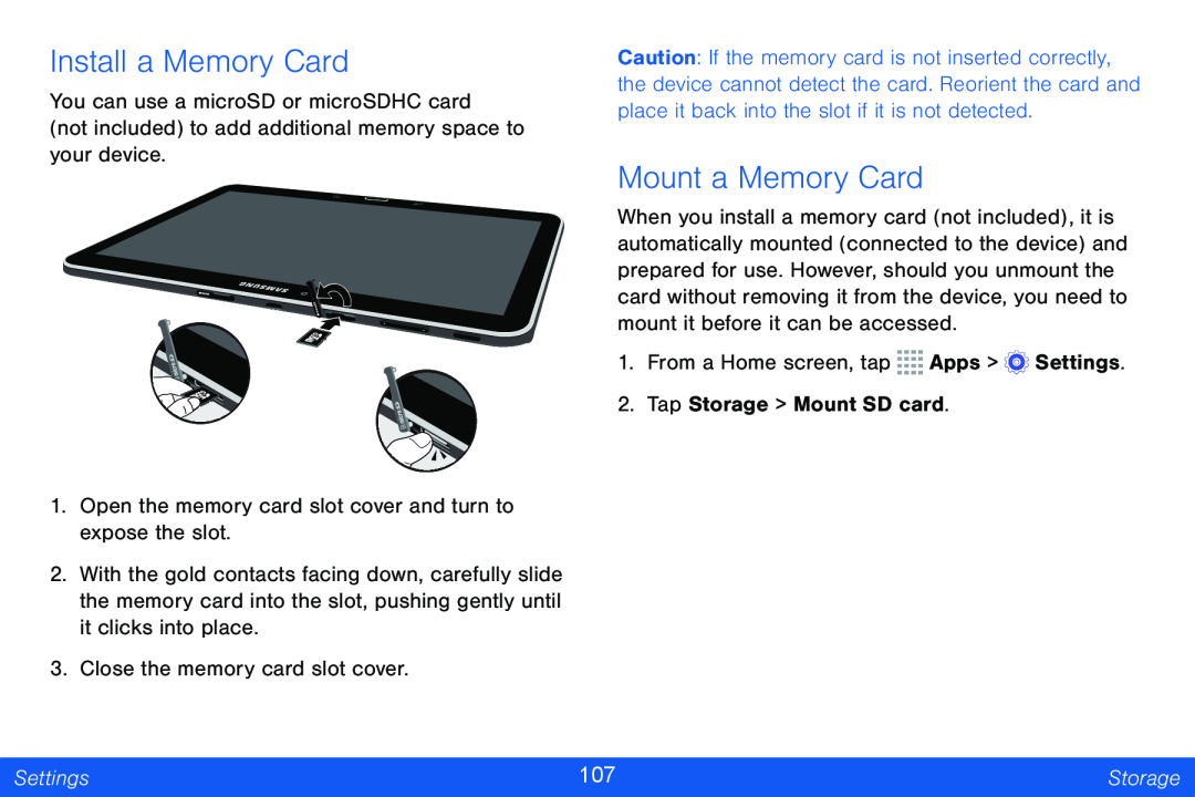 Install a Memory Card Mount a Memory Card