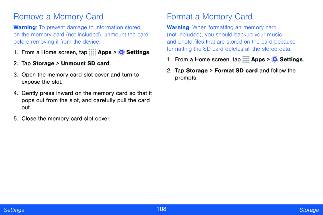 Remove a Memory Card Format a Memory Card