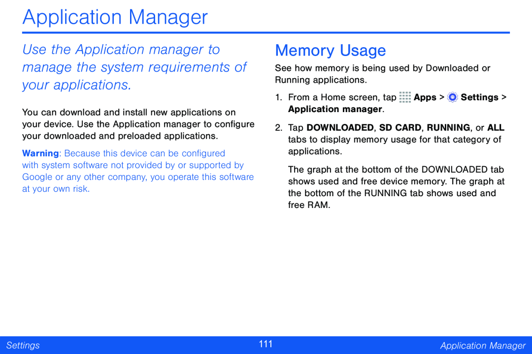 Application Manager Galaxy Tab 4 10.1 Verizon