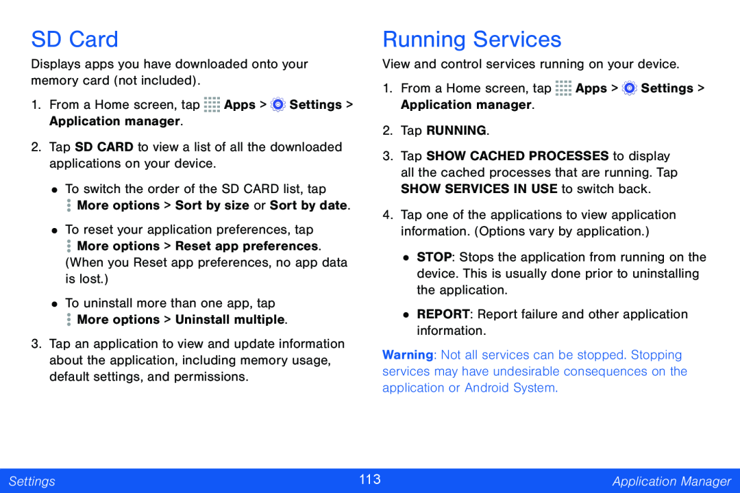 SD Card Running Services