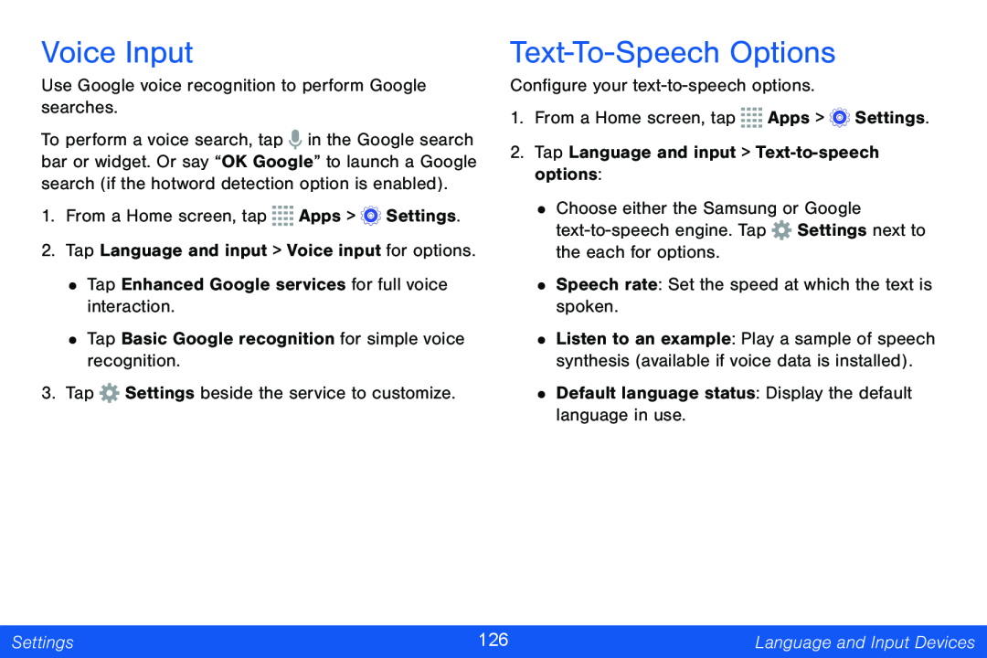 Voice Input Text-To-SpeechOptions