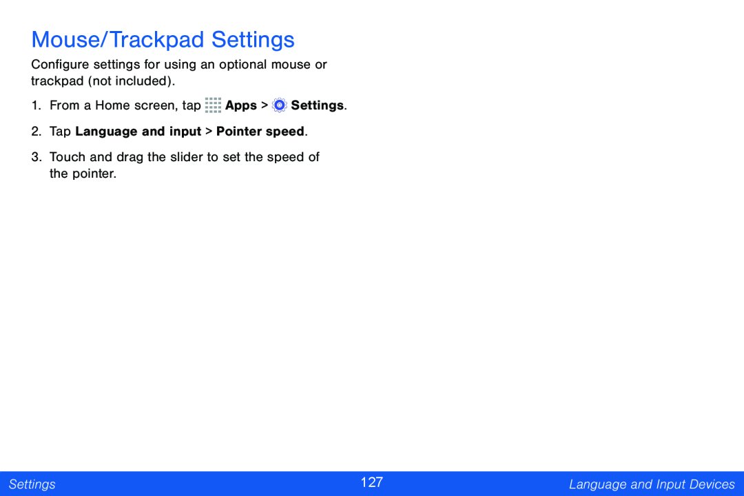 Mouse/Trackpad Settings Galaxy Tab 4 10.1 Verizon