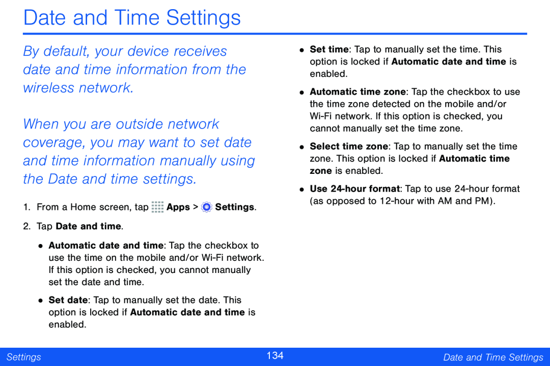 Date and Time Settings