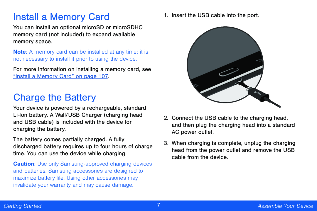 Install a Memory Card Charge the Battery