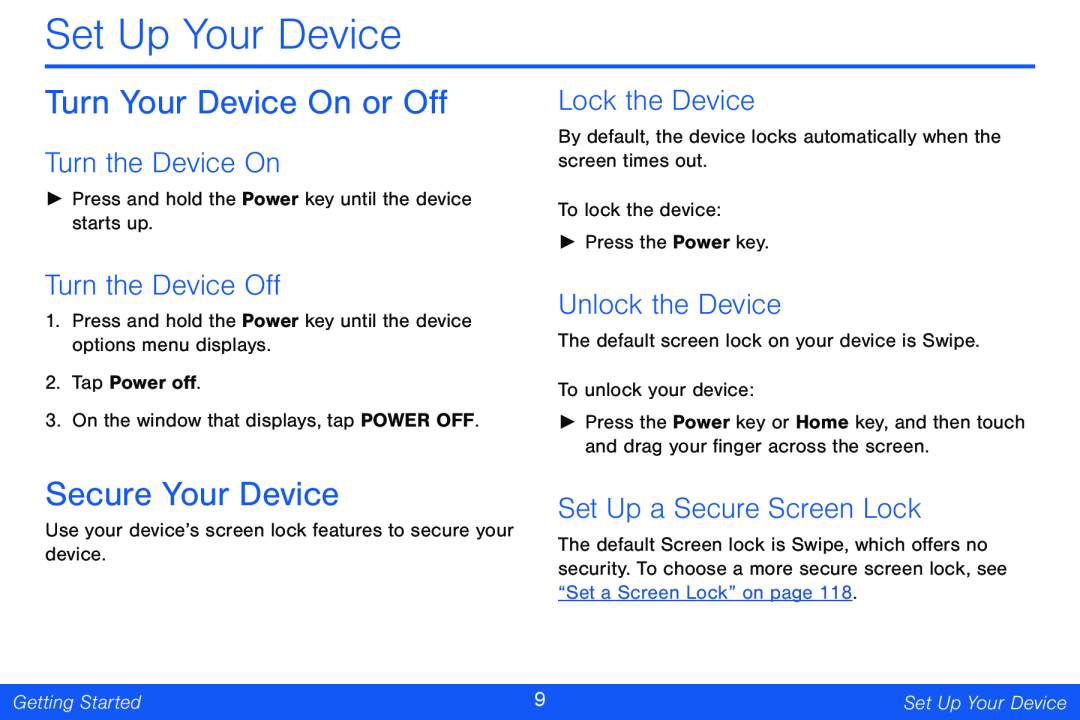 Turn Your Device On or Off Galaxy Tab 4 10.1 Verizon