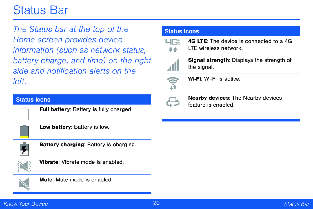 Status Bar Galaxy Tab 4 10.1 Verizon