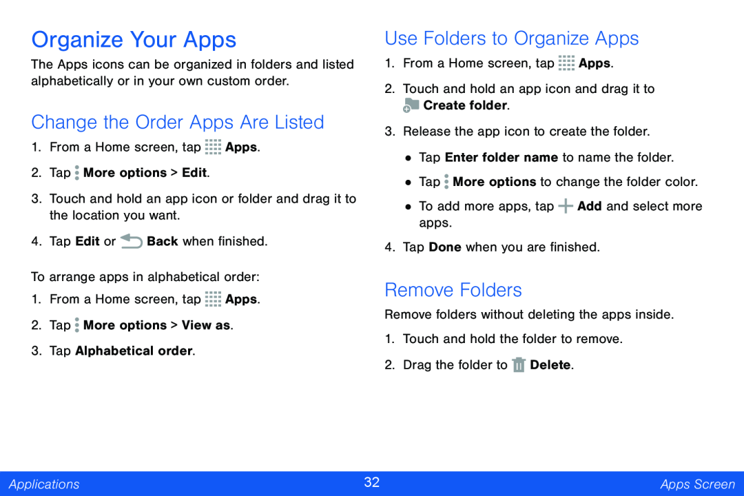 Change the Order Apps Are Listed Use Folders to Organize Apps