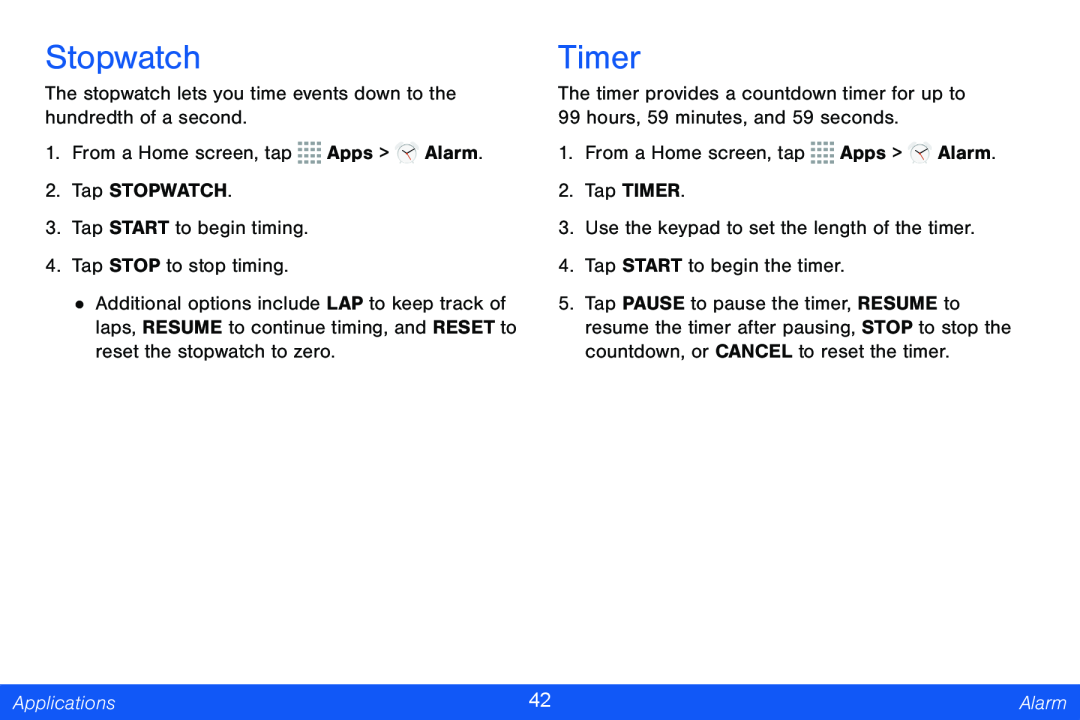 Stopwatch Galaxy Tab 4 10.1 Verizon