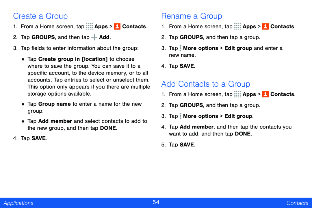 Create a Group Rename a Group