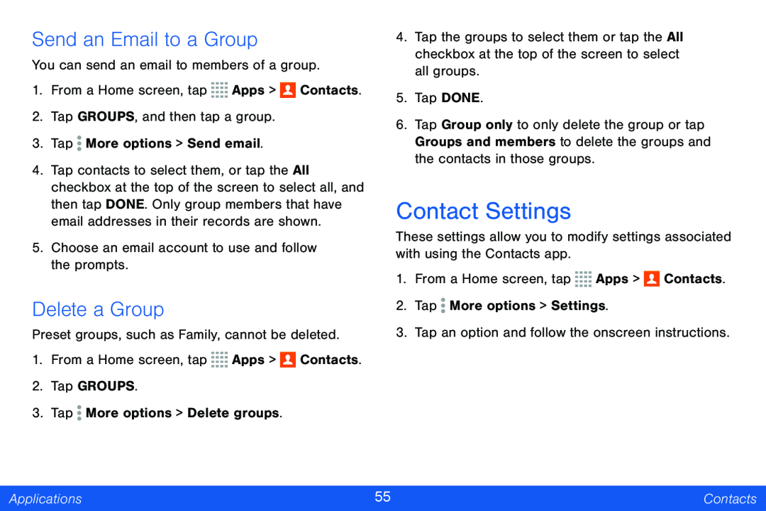 Send an Email to a Group Delete a Group