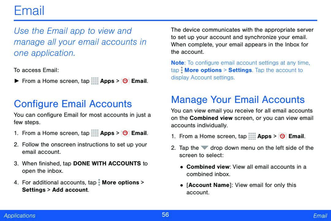 Configure Email Accounts Manage Your Email Accounts