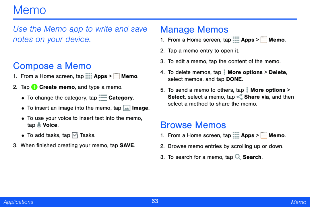 Compose a Memo Galaxy Tab 4 10.1 Verizon