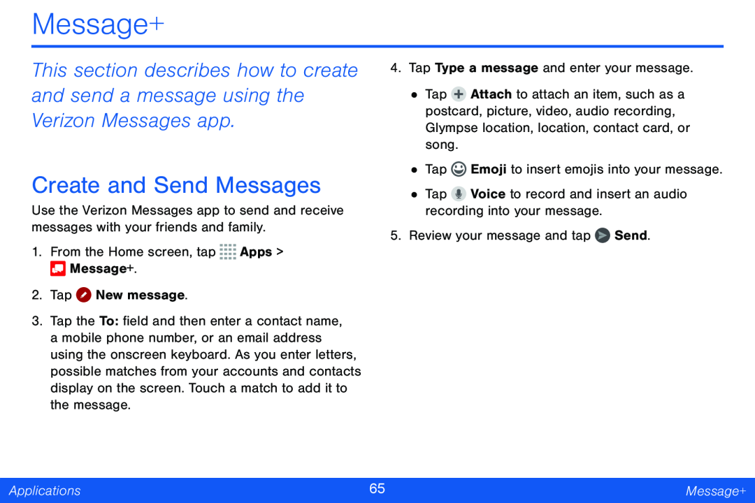 Create and Send Messages Message+