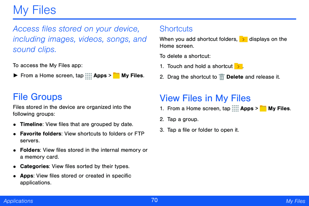 Shortcuts File Groups