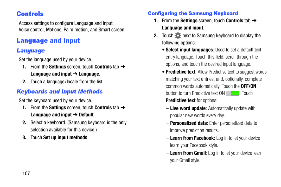 Language and Input Galaxy Tab 4 10.1 Wi-Fi