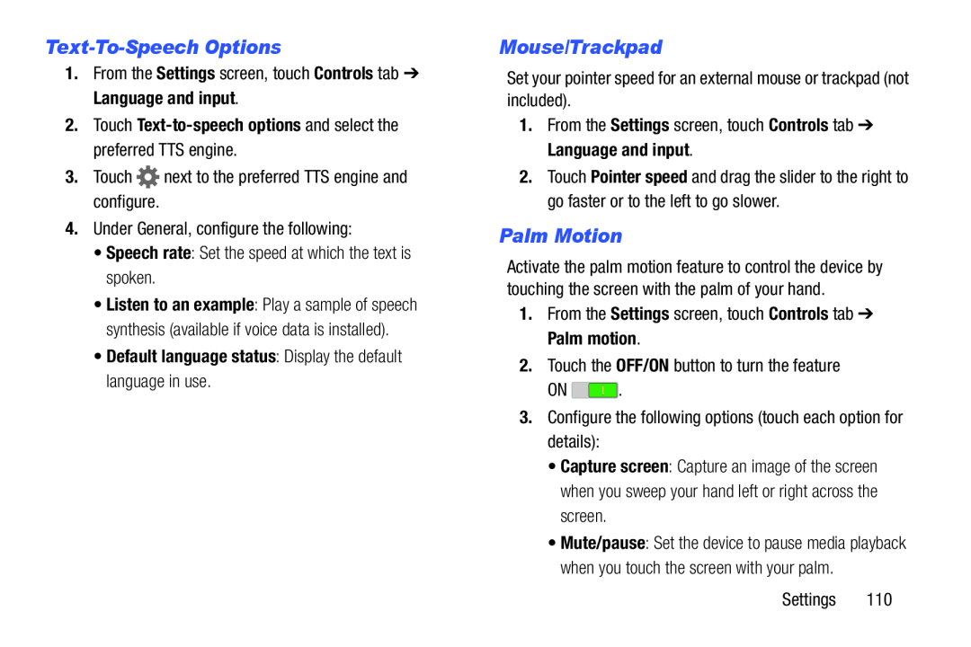 Text-To-SpeechOptions Mouse/Trackpad