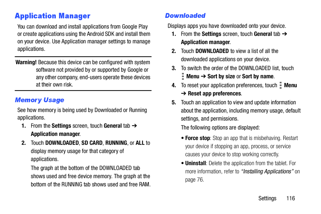 Application Manager Galaxy Tab 4 10.1 Wi-Fi