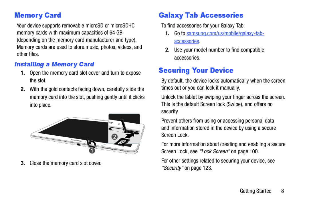 Installing a Memory Card Memory Card