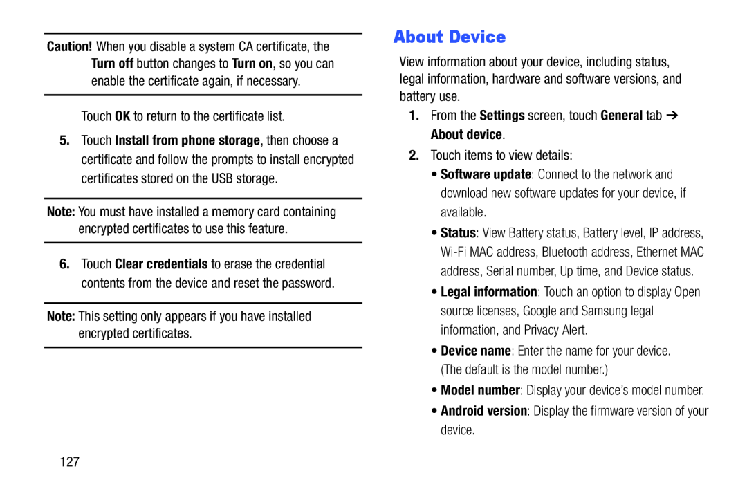 About Device Galaxy Tab 4 10.1 Wi-Fi