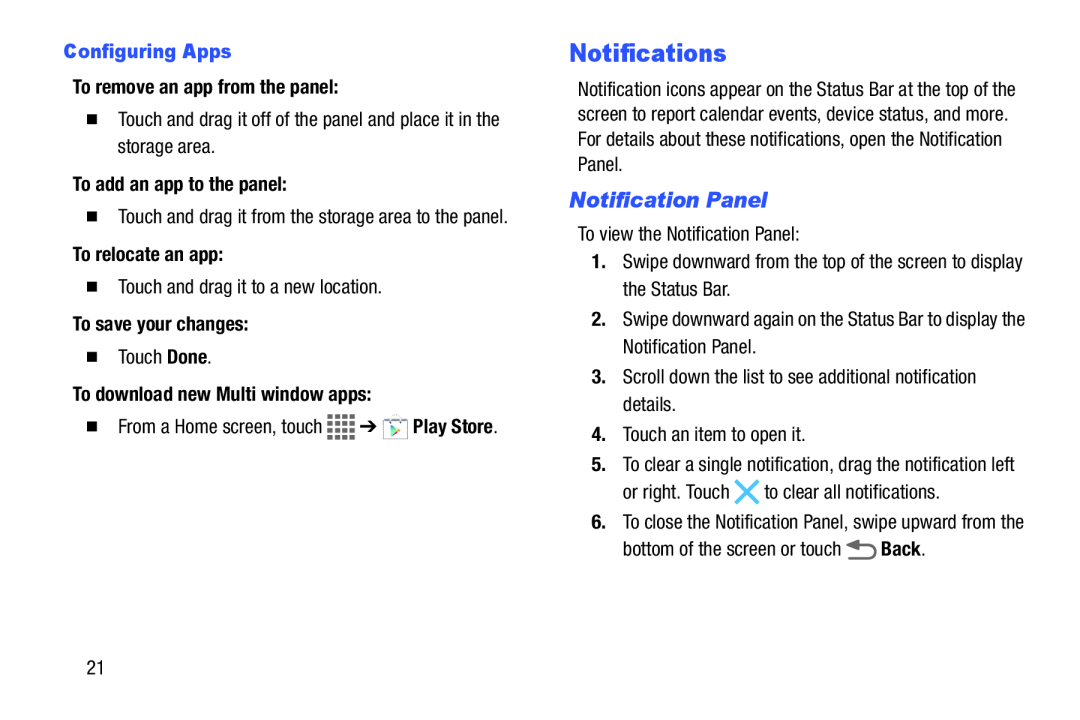 Notification Panel Galaxy Tab 4 10.1 Wi-Fi