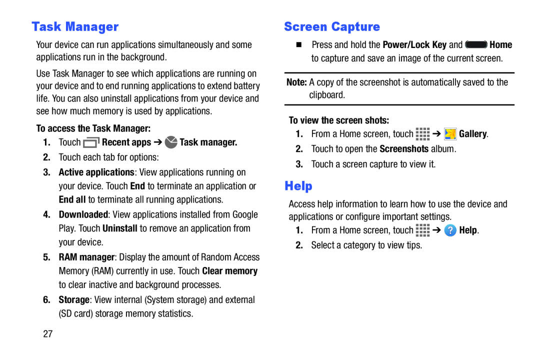 Task Manager Galaxy Tab 4 10.1 Wi-Fi