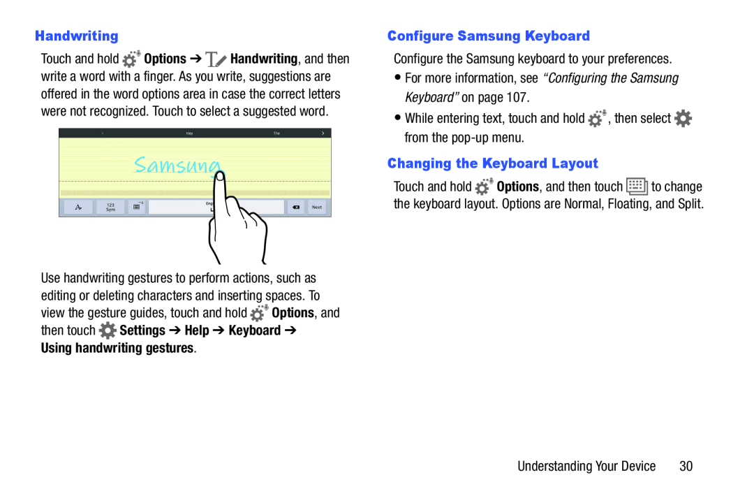 Handwriting Using handwriting gestures