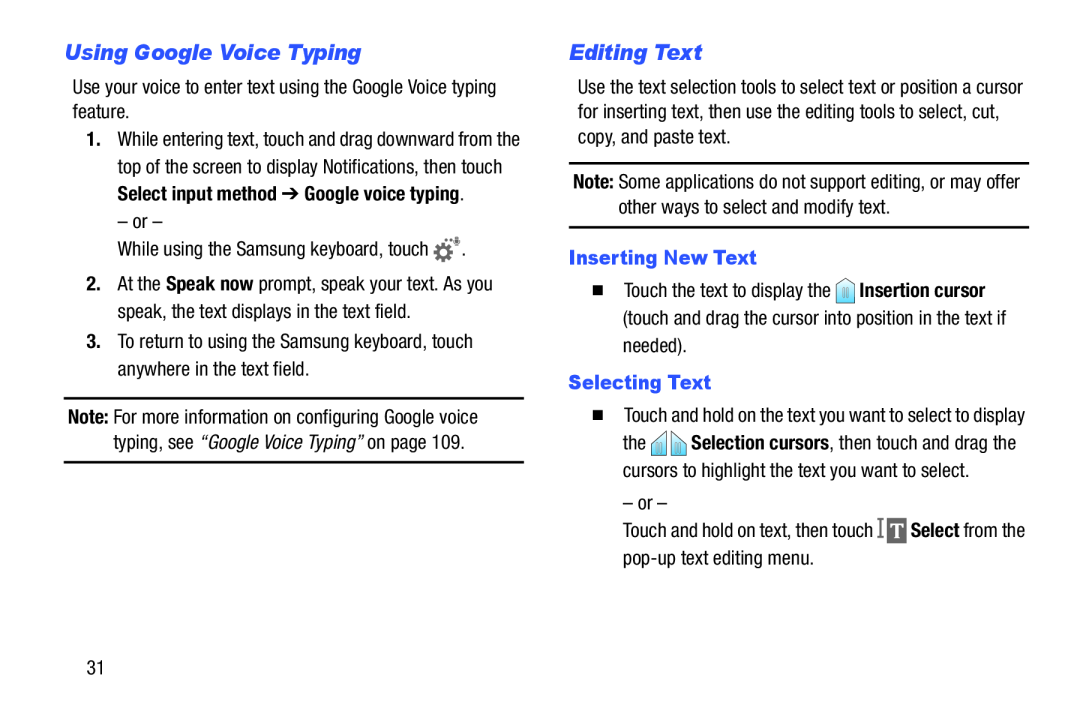 Using Google Voice Typing Editing Text