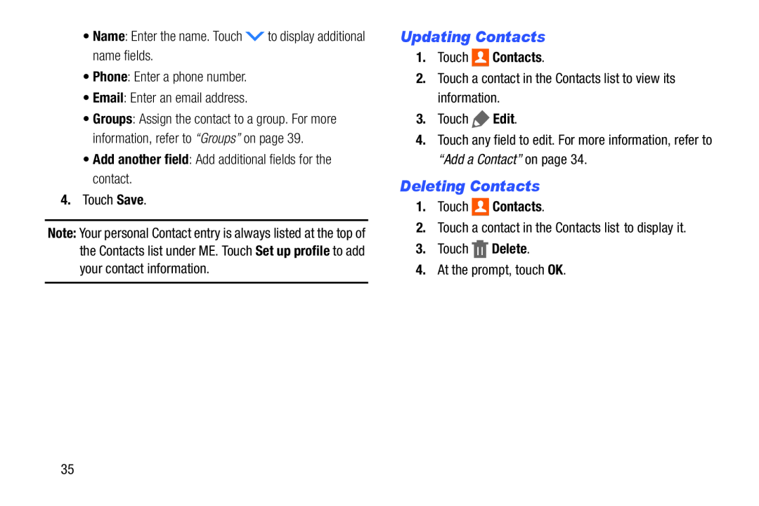 Updating Contacts Galaxy Tab 4 10.1 Wi-Fi