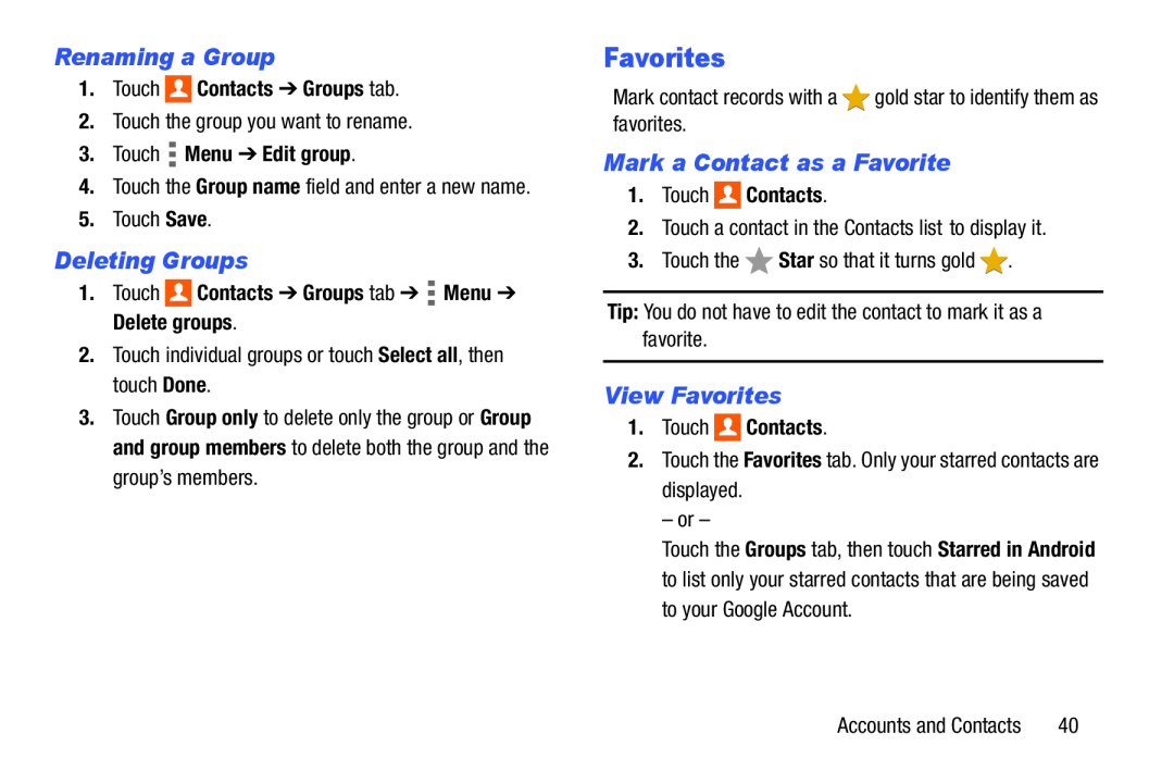 Renaming a Group Deleting Groups