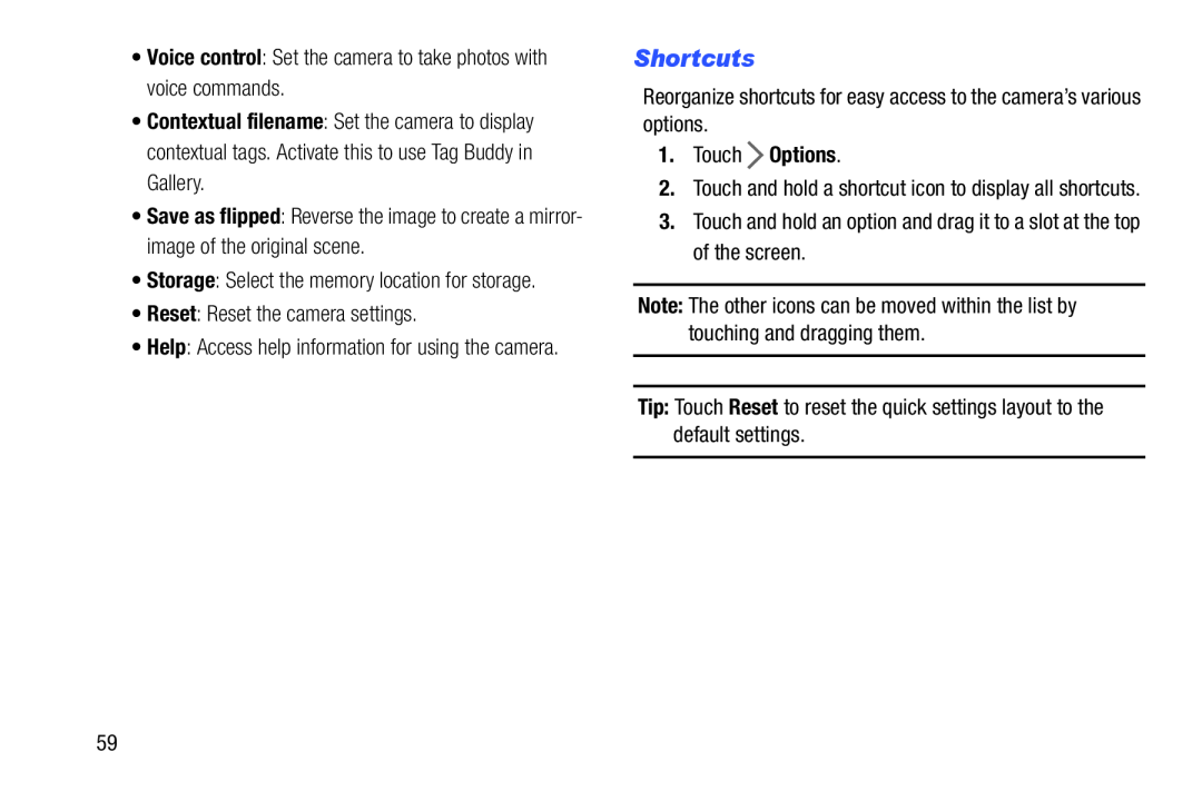 Shortcuts Galaxy Tab 4 10.1 Wi-Fi