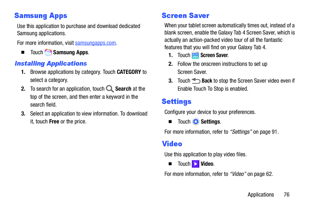 Settings Galaxy Tab 4 10.1 Wi-Fi