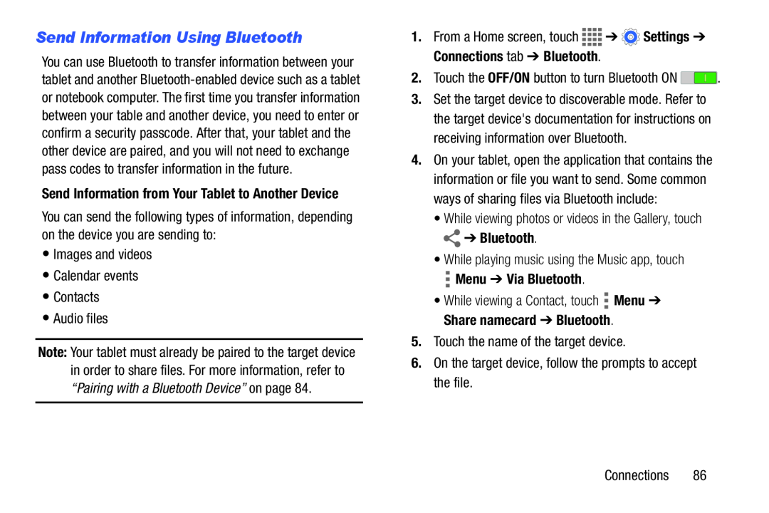 Send Information Using Bluetooth