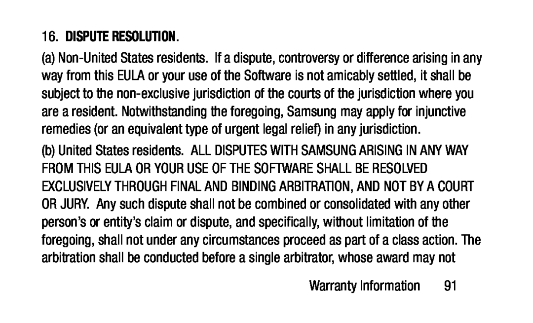 16.DISPUTE RESOLUTION Galaxy Tab 4 10.1 NOOK Wi-Fi